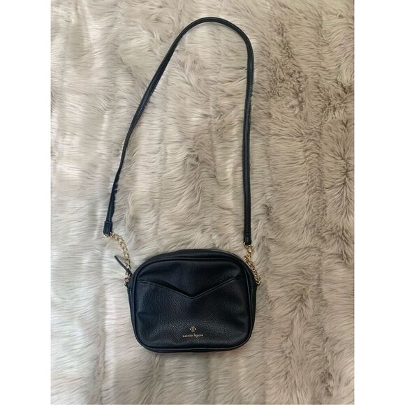 Nanette Lepore Black Pebbled Quarter Chain Crossbody - Picture 1 of 7
